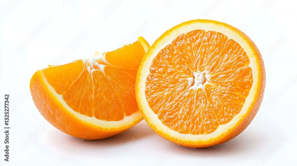 Closeup orange furit isolate on white Closeup orange furit isolate on white
