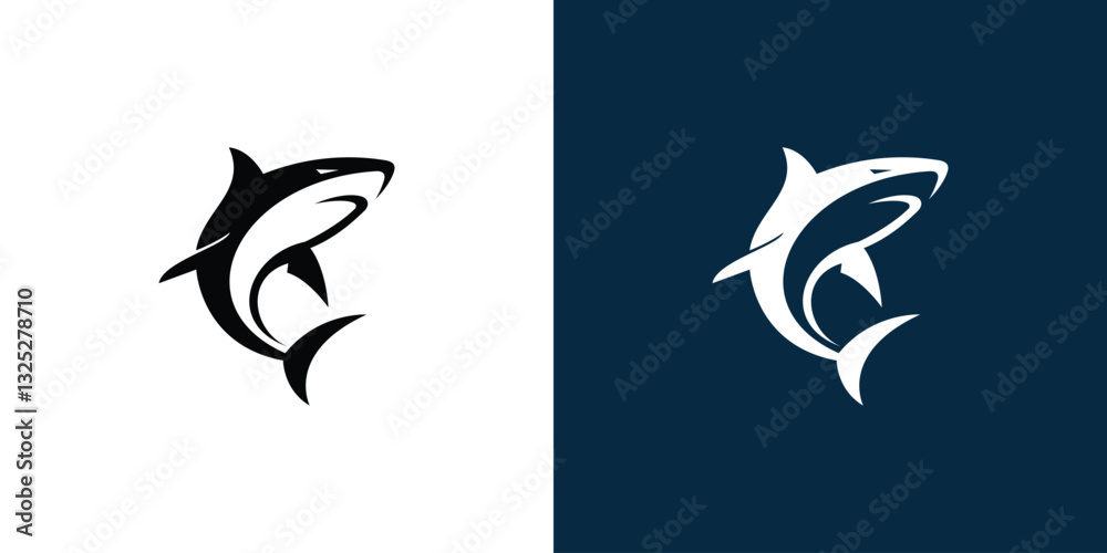 Obraz premium shark logo icon vector illustration