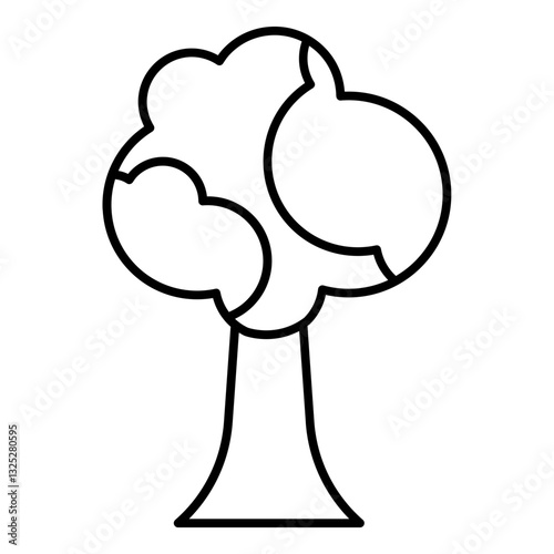 rounded tree outline icon