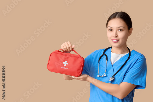 Asian female doctor with fi...
