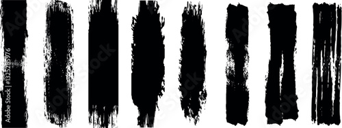 Black paint strokes. Black set paint, ink brush, brush strokes, brushes, lines, frames, box, grungy. Paint brush strokes. Grungy brushes collection. vector illustration.