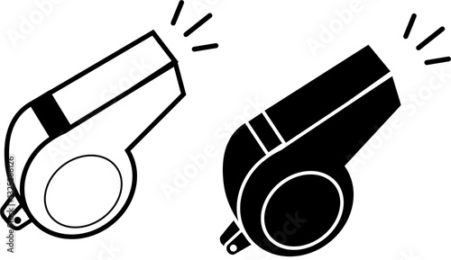 シンプルな呼び笛のイラストアイコン