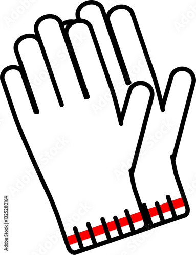 シンプルな軍手のイラストアイコン