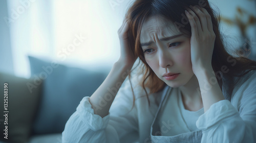 頭を抱える主婦