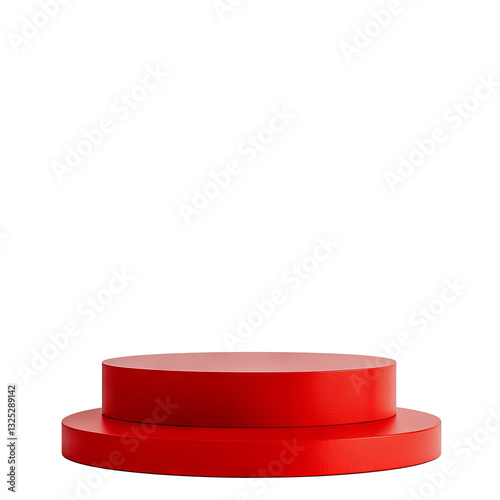 red podiums on a white background. red podium for product stands