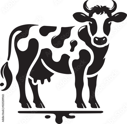 cow logo design, cow vector icon, cow silhouette vector, cow vector illustration, cow silhouette vector black and white full body