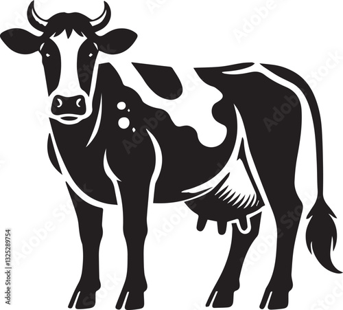 cow logo design, cow vector icon, cow silhouette vector, cow vector illustration, cow silhouette vector black and white full body
