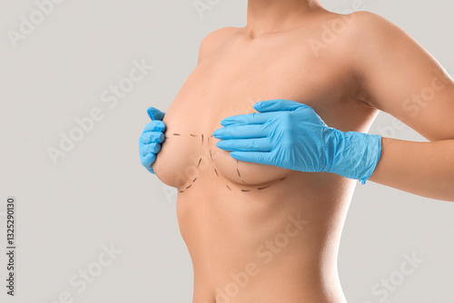 Naked young woman in medica...