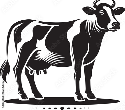 cow logo design, cow vector icon, cow silhouette vector, cow vector illustration, cow silhouette vector black and white full body