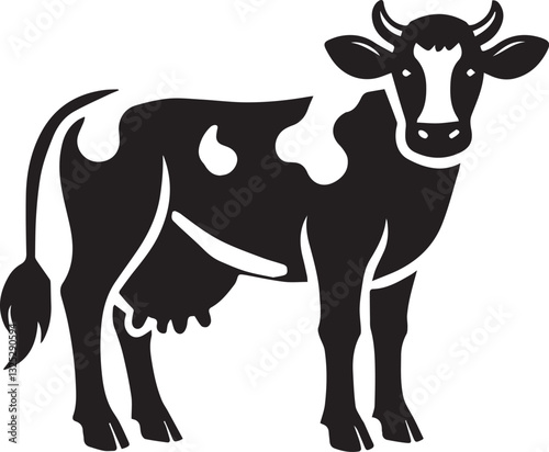 cow logo design, cow vector icon, cow silhouette vector, cow vector illustration, cow silhouette vector black and white full body