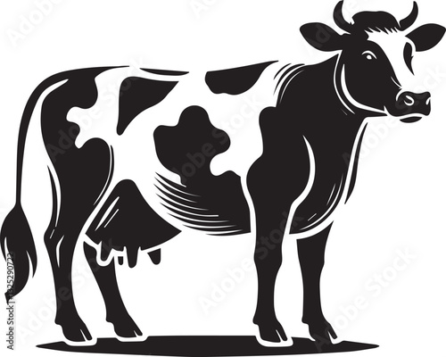 cow logo design, cow vector icon, cow silhouette vector, cow vector illustration, cow silhouette vector black and white full body