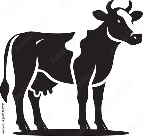 cow logo design, cow vector icon, cow silhouette vector, cow vector illustration, cow silhouette vector black and white full body