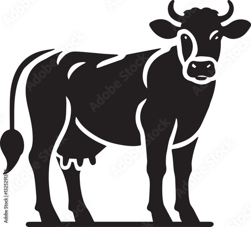 cow logo design, cow vector icon, cow silhouette vector, cow vector illustration, cow silhouette vector black and white full body
