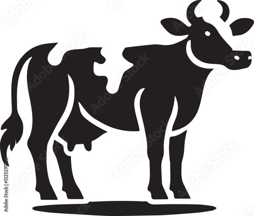 cow logo design, cow vector icon, cow silhouette vector, cow vector illustration, cow silhouette vector black and white full body