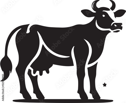 cow logo design, cow vector icon, cow silhouette vector, cow vector illustration, cow silhouette vector black and white full body
