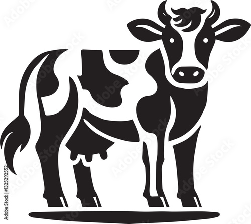cow logo design, cow vector icon, cow silhouette vector, cow vector illustration, cow silhouette vector black and white full body