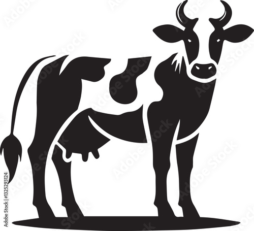 cow logo design, cow vector icon, cow silhouette vector, cow vector illustration, cow silhouette vector black and white full body