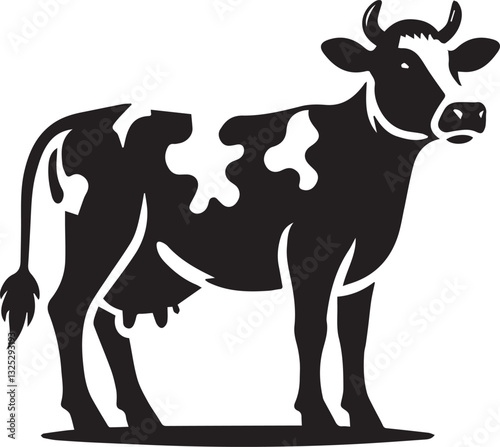 cow logo design, cow vector icon, cow silhouette vector, cow vector illustration, cow silhouette vector black and white full body