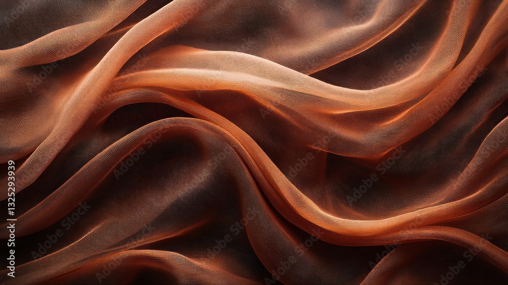 Fototapeta premium Russet silk draped fabric texture