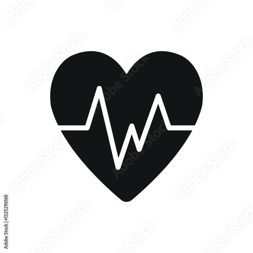 Heart with pulse icon represents cardiovascular health and overall well-being, perfect for World Health Day promotions, medical awareness campaigns, fitness branding, and healthcare-related visuals.