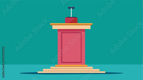 The silent auctioneers podium once busy with the buzz of competitive bidding now stands devoid of any action or interest.. Vector illustration
