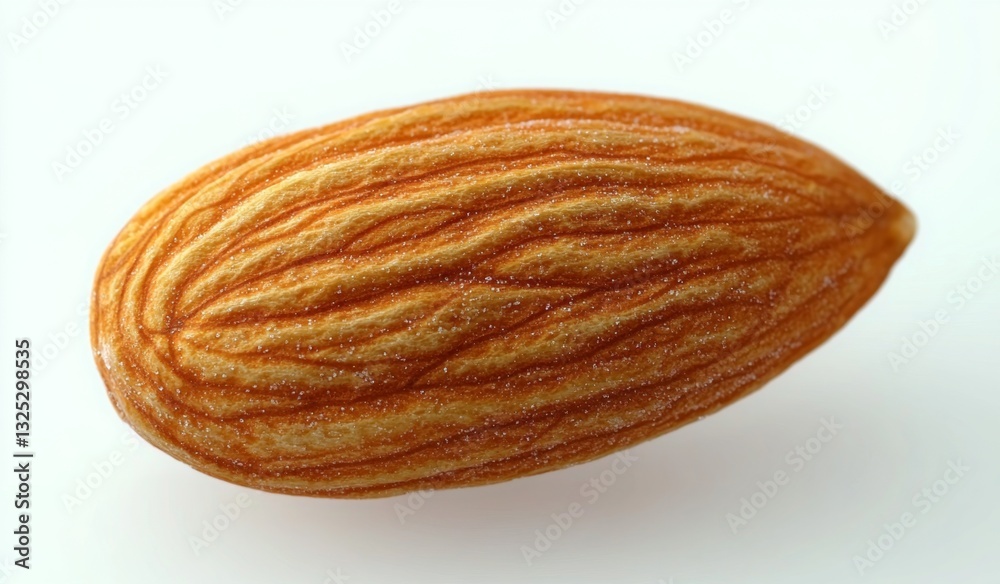 Close-Up View of a Single Almond Nut with Textured Shell Close-Up View of a Single Almond Nut with Textured Shell