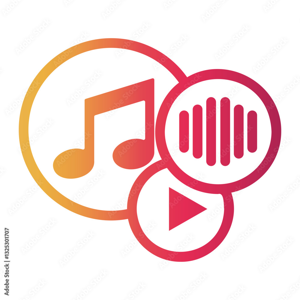 music player Line Gradient Icon music player Line Gradient Icon