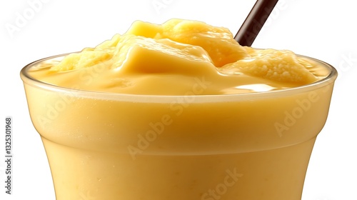 Creamy mango smoothie drink, refreshment, summer background