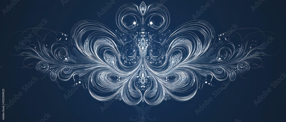 Delicate filigree ornament with minimalistic line art, a refined and sophisticated vector design Delicate filigree ornament with minimalistic line art, a refined and sophisticated vector design