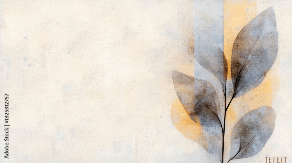 Fototapeta premium Minimalist Abstract Botanical Art, Neutral Aesthetic, Modern Elegance