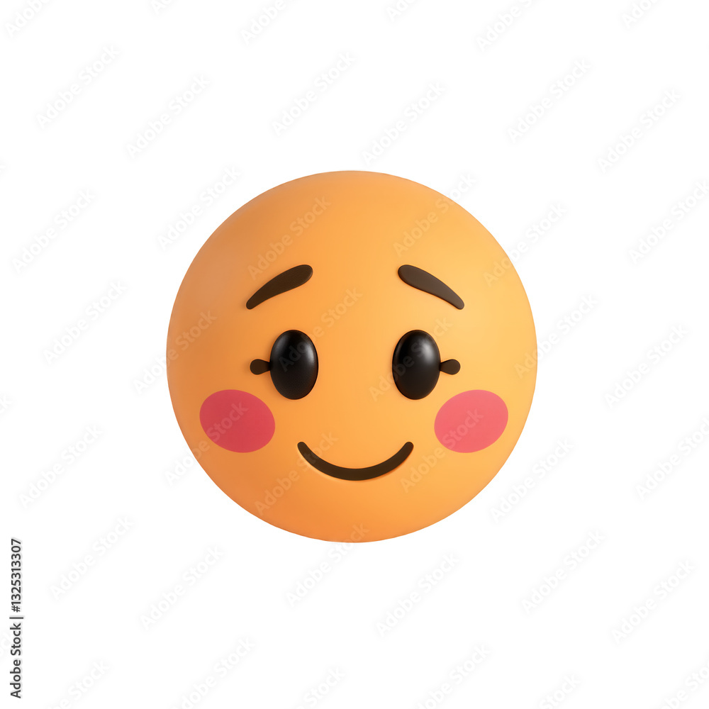 Smiling Orange 3D Emoticon with Rosy Cheeks Isolated on Transparent Background Smiling Orange 3D Emoticon with Rosy Cheeks Isolated on Transparent Background