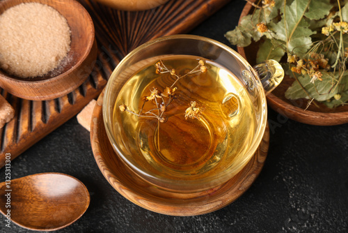 Cup of tasty linden tea wit...