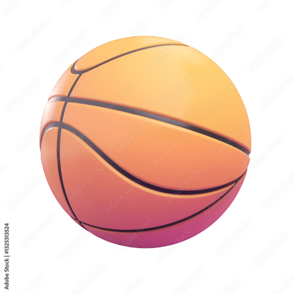Stylized Orange And Pink Basketball Isolated On Transparent Background Stylized Orange And Pink Basketball Isolated On Transparent Background