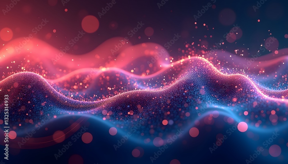 Obraz premium Dynamic Pink Purple Neon Wave Light Design