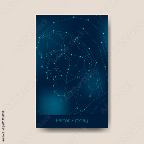 Face of Jesus in constellations, astronomy and galaxy style