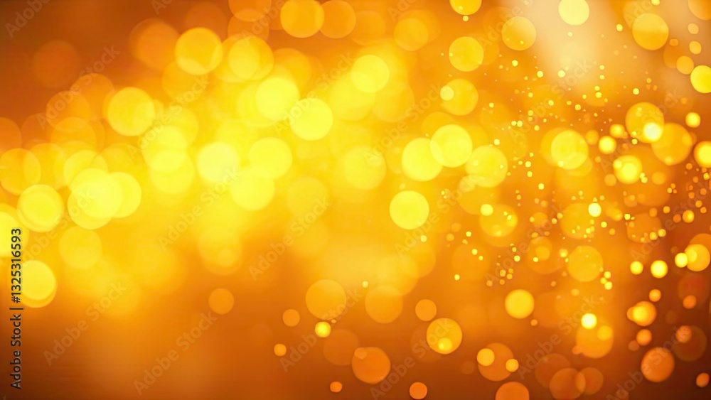 Golden Bokeh Lights Background Festive Abstract Sparkling Shimmering Bright