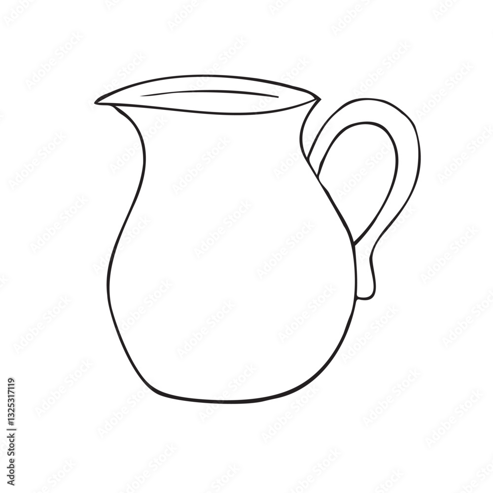Vector hand drawn sketch doodle outline jar isolated on white background Vector hand drawn sketch doodle outline jar isolated on white background