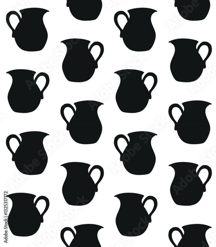 Vector seamless pattern of hand drawn sketch doodle jar isolated on white background