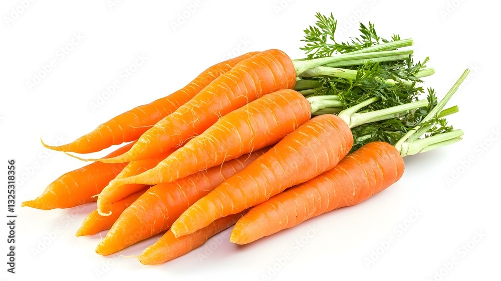 Raw carrots exposed on white background Raw carrots exposed on white background