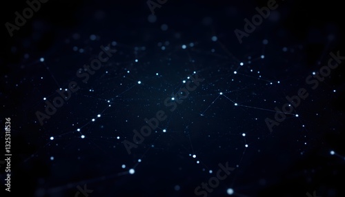 Fototapeta Naklejka Na Ścianę i Meble -  The abstract polygonal space low poly dark background features a visually striking 3D rendering with interconnected dots and lines creating a complex and futuristic connection structure.