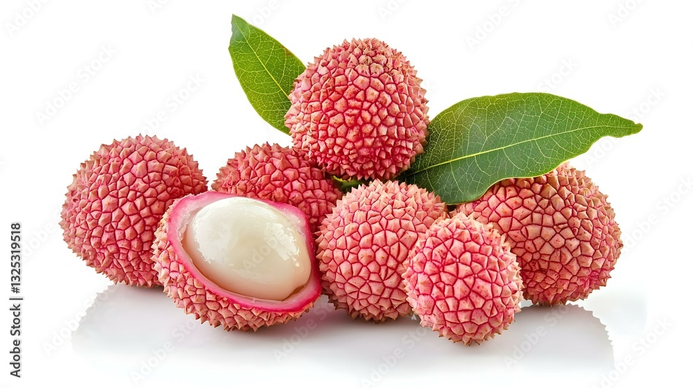 Lychee litchi fruits isolated on white Lychee litchi fruits isolated on white