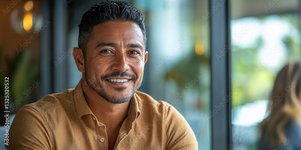 Casual meeting coffee shop portrait urban setting close-up professional networking Casual meeting coffee shop portrait urban setting close-up professional networking