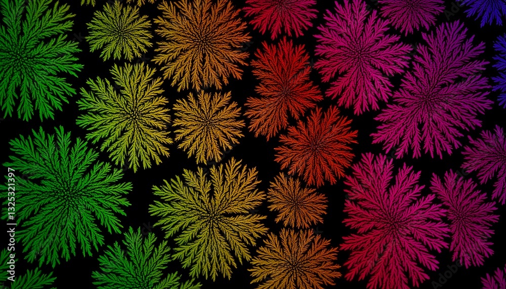 Vibrant and vivid abstract image of moss leaves showcasing intricate patterns and textures, captured under a microscope at 100x magnification Vibrant and vivid abstract image of moss leaves showcasing intricate patterns and textures, captured under a microscope at 100x magnification