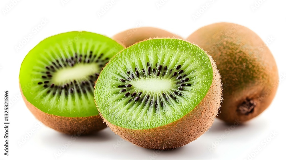 Close up of kiwi fruit isolated on the white Close up of kiwi fruit isolated on the white