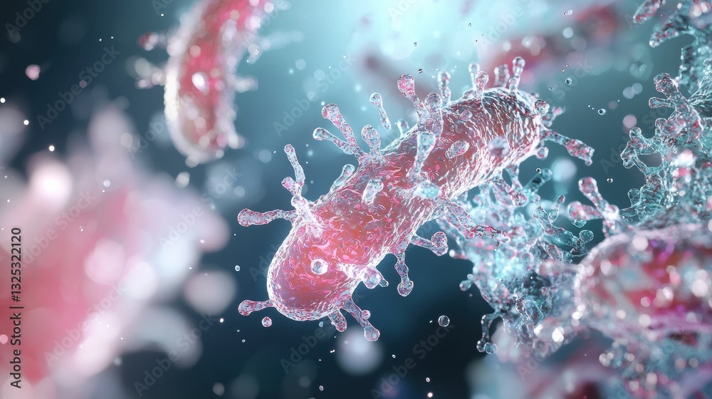 Exploring the Microscopic Worlds of Bacteria and Pathogens Against a Striking Blue Background Exploring the Microscopic Worlds of Bacteria and Pathogens Against a Striking Blue Background
