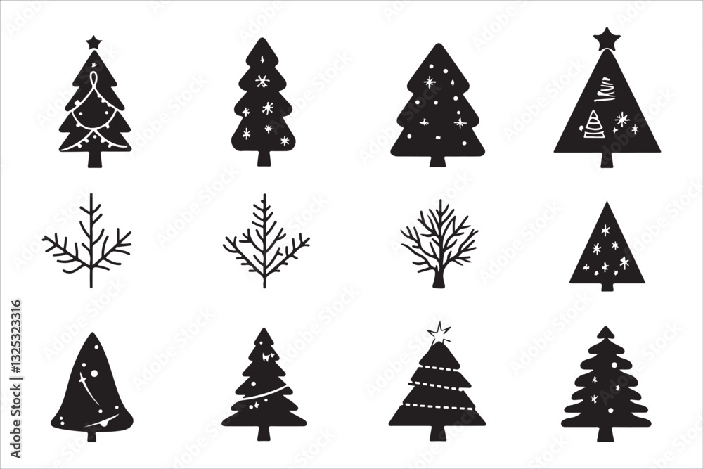Obraz premium Holiday Christmas Tree Vector Designs