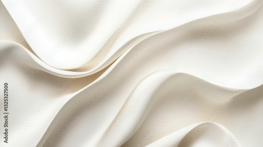 Fototapeta premium Elegant cream fabric texture showing flowing waves of luxurious material