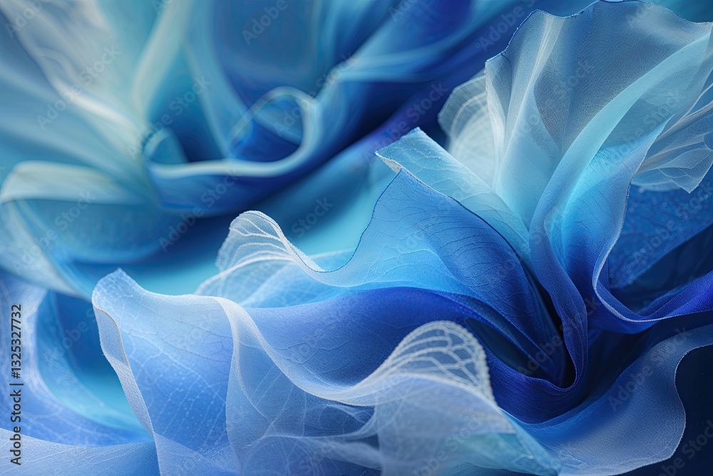 Obraz premium Ethereal Blue Gradient Canvas Fabric with Rich Textures and Soft Decorative Patterns