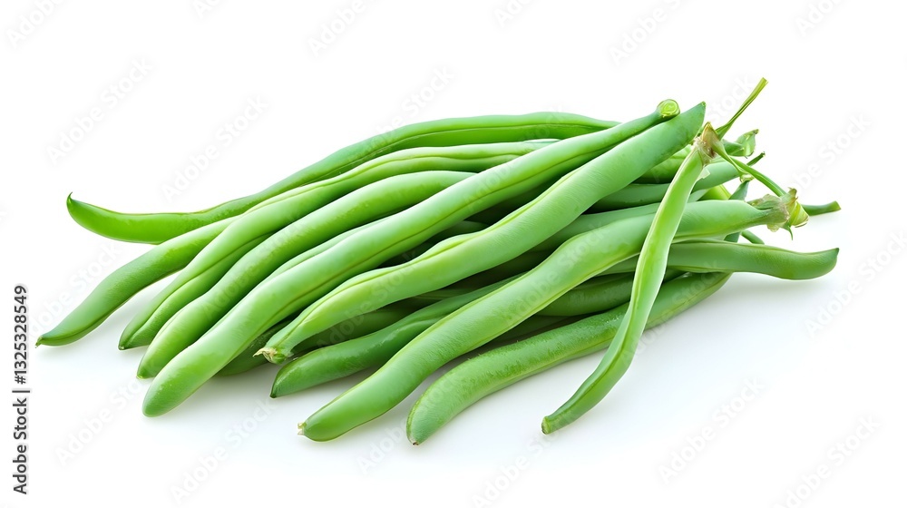 stack of French beans on white background stack of French beans on white background