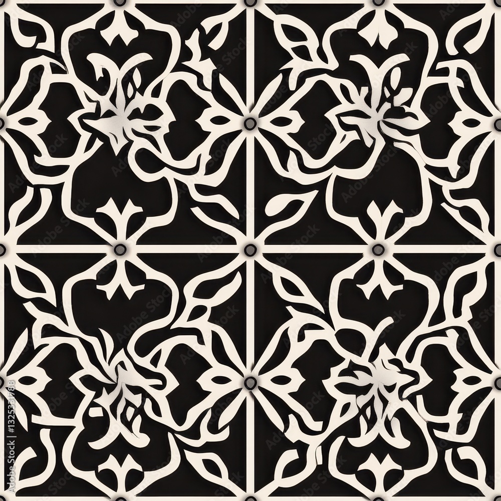 Fototapeta premium Ornamental latticeinspired overlapping geometric pattern, elegant and intricate